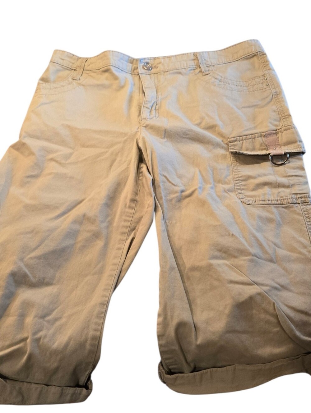 Lee Khaki Cargo Capris Light Tan Size 12